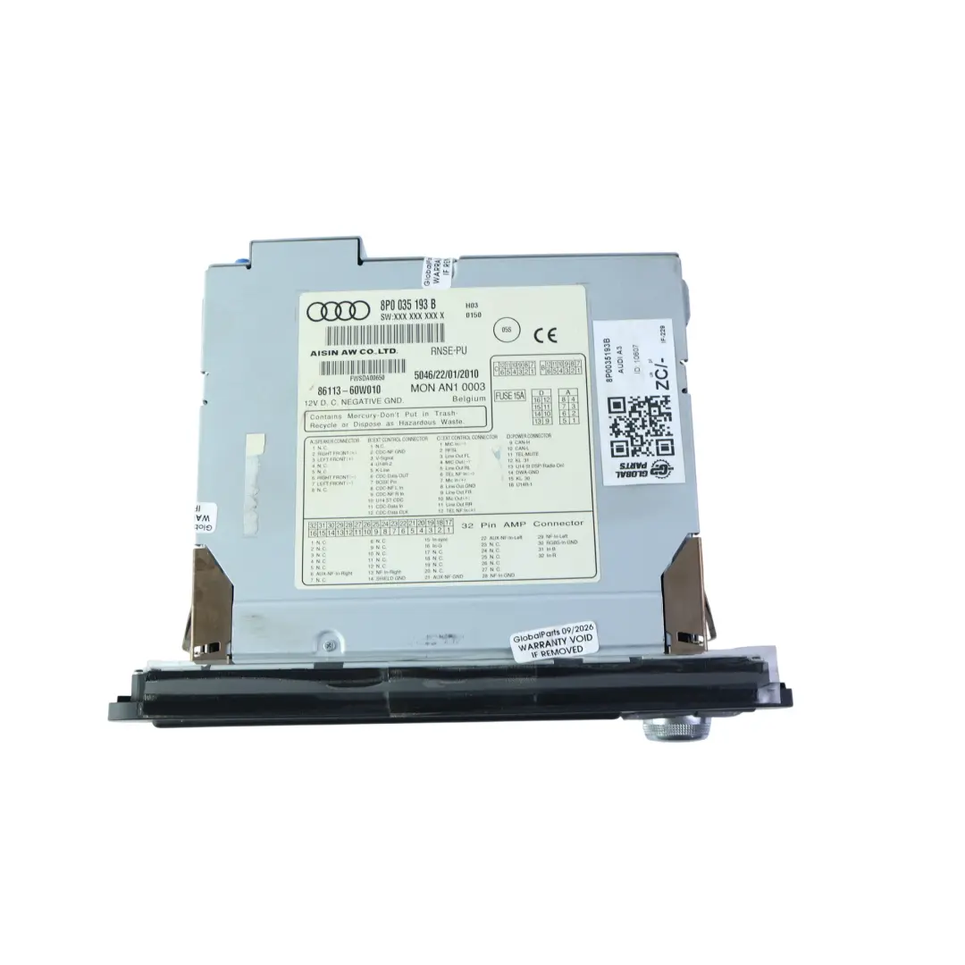 Pantalla Display Unidad Navegación Sat Nav para Audi A3 S3 8P con número de pieza 8P0035193B Audi A3 S3 8P Pantalla Display Unidad Navegación Sat Nav - SKU 8P0035193B - Número de pieza 8P0035193B