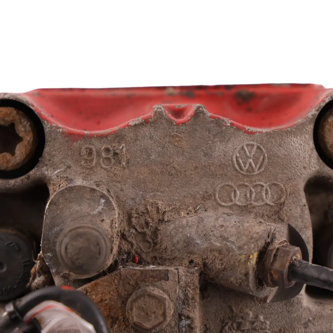 Audi S3 8P Front Brake Caliper Housing Carrier Left N/S Red - SKU 8P0615123A-5 - Part number 8P0615123A
