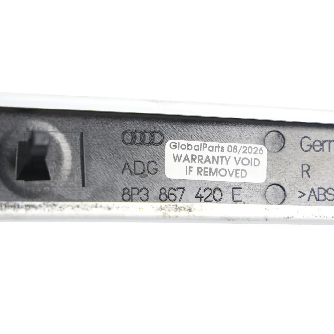 Audi A3 8P Rear Door Panel Cover Trim Right O/S Silver - SKU 8P3867420E - Part number 8P3867420E