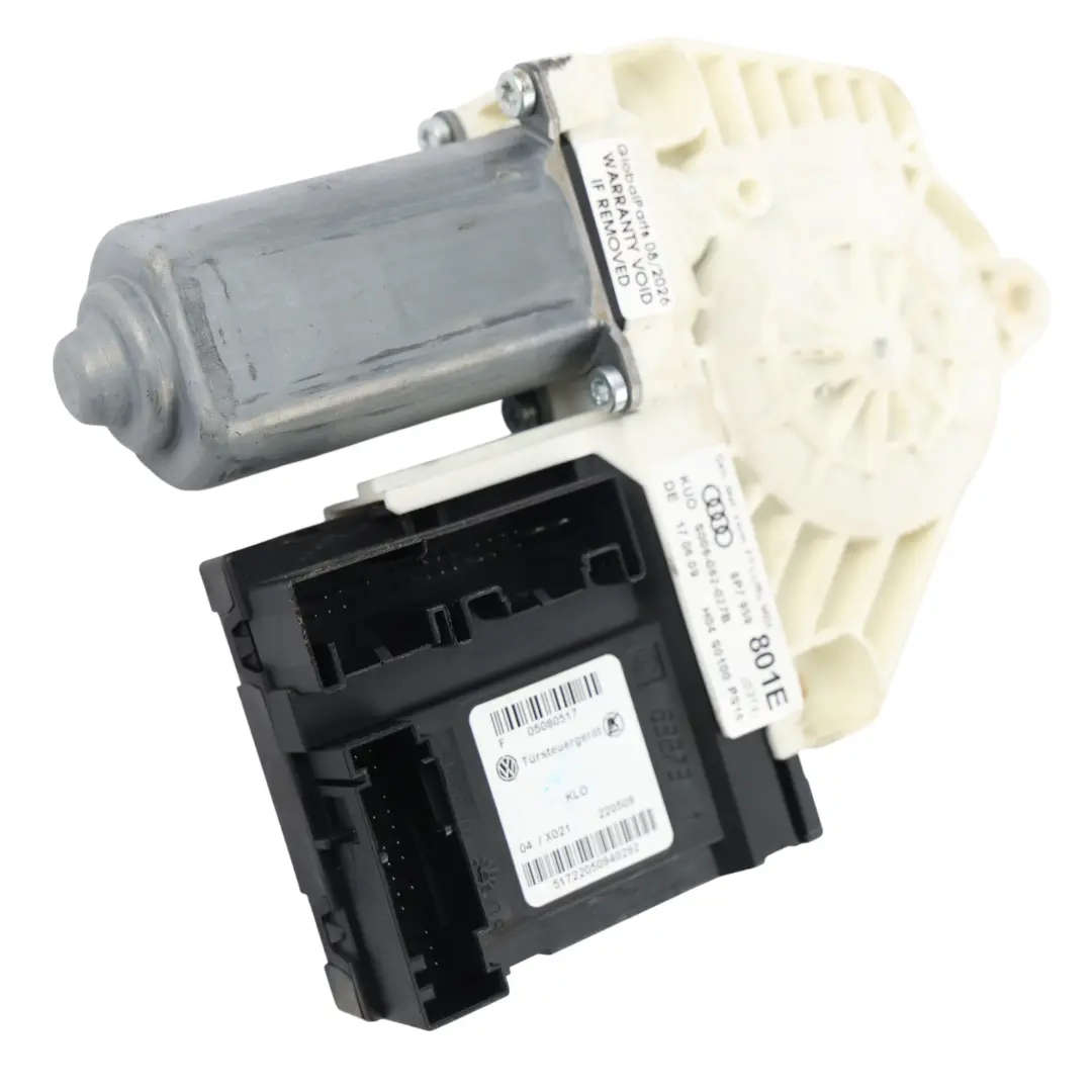 Audi A3 8P Front Door Window Lifter Mechanism Motor Driver Side - SKU 8P7959801E - Part number 8P7959801E