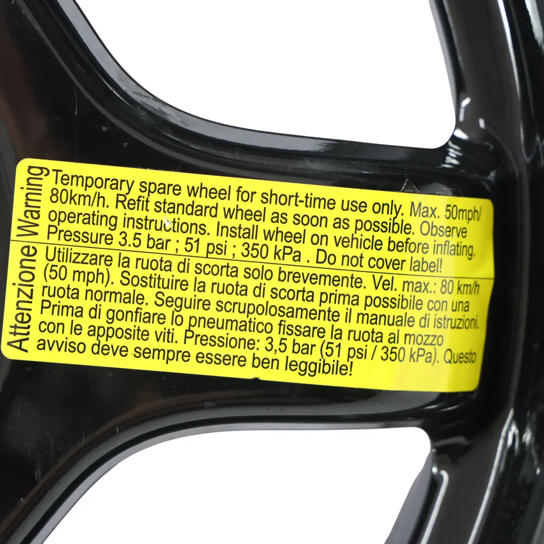 Audi A4 B8 Q5 8R Alloy Spare Wheel Space Saver 18" Vredestein 195/75 - SKU 8R0601025H - Part number 8R0601025H