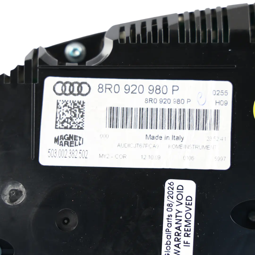 Audi Q5 8R Diesel Instrument Cluster Speedo Meter Clocks Automatic 8R0920980R - SKU 8R0920980P - Part number 8R0920980P