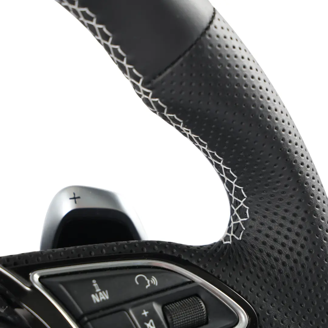 Audi RS Q3 8U Volante Pelle Nero Fondo Piatto Paddle NUOVO - SKU 8U0419091AE-1 - Numero di parte 8U0419091AE