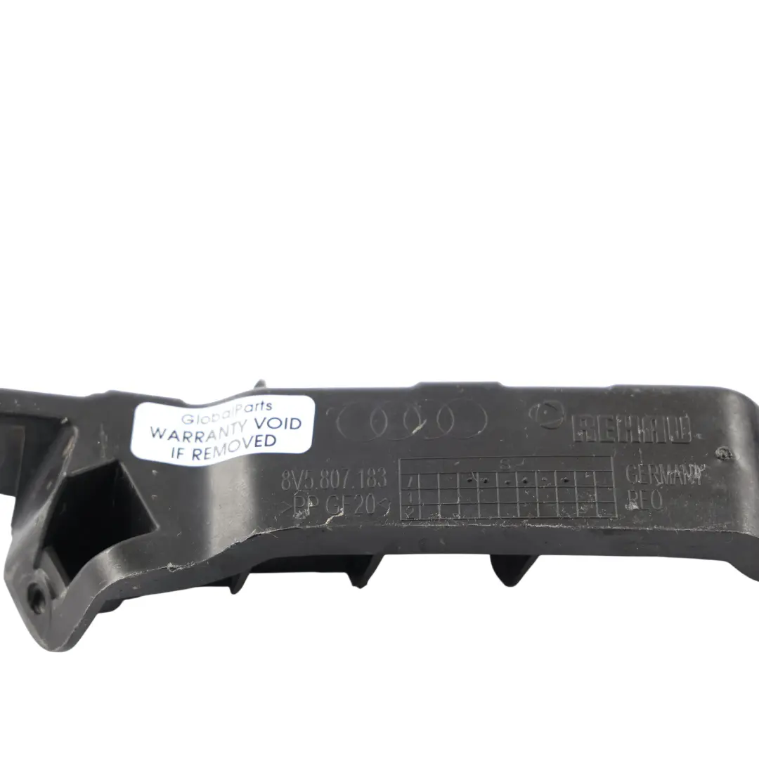Front Bumper Guide Mount Support Holder Bracket Left N/S to Audi A3 8V with Part number 8V5807183 Audi A3 8V Front Bumper Guide Mount Support Holder Bracket Left N/S - SKU 8V5807183 - Part number 8V5807183