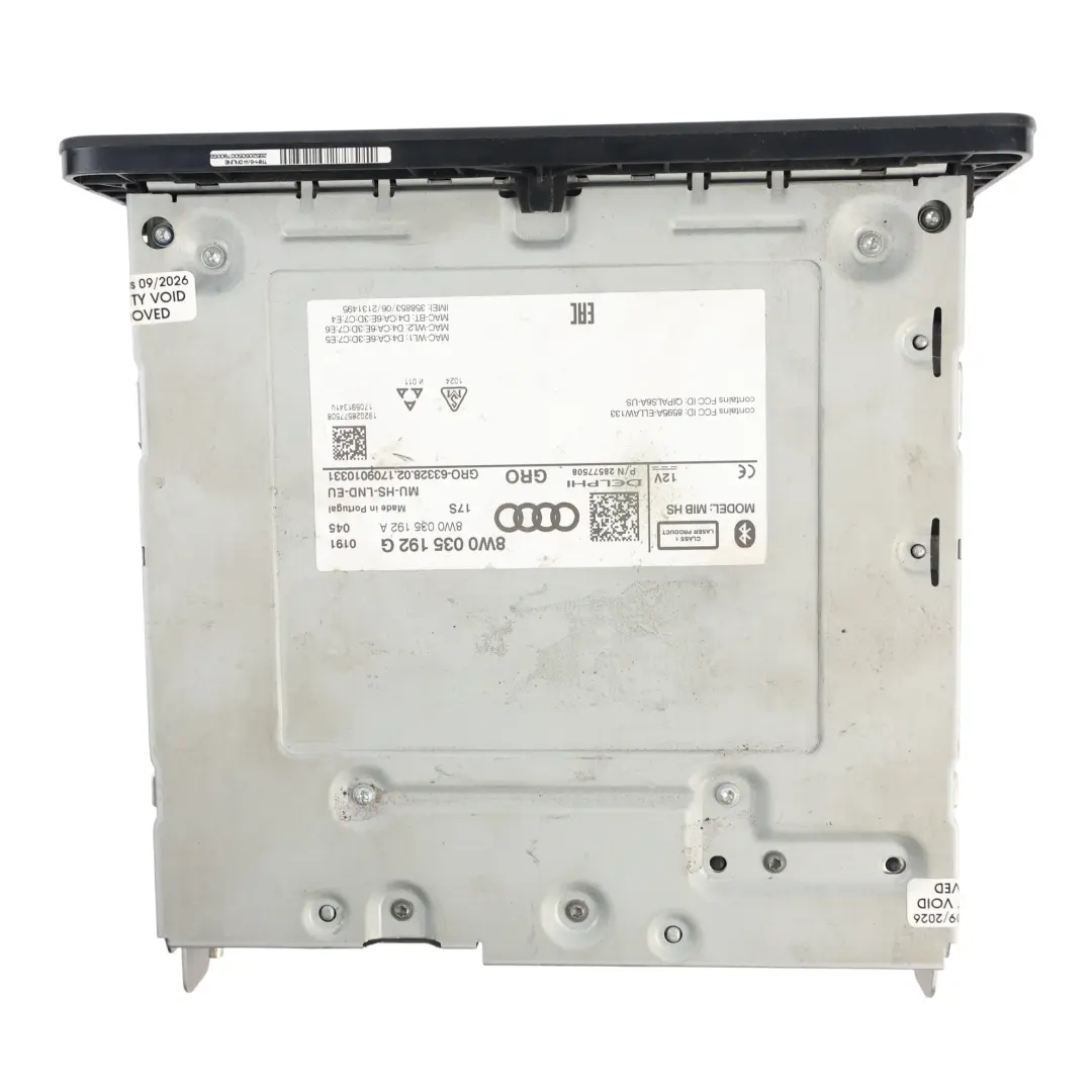 Navigation Radio CD Player Head Unit Central Computer to Audi A4 B9 with Part number 8W0035192G Audi A4 B9 Navigation Radio CD Player Head Unit Central Computer - SKU 8W0035192G - Part number 8W0035192G