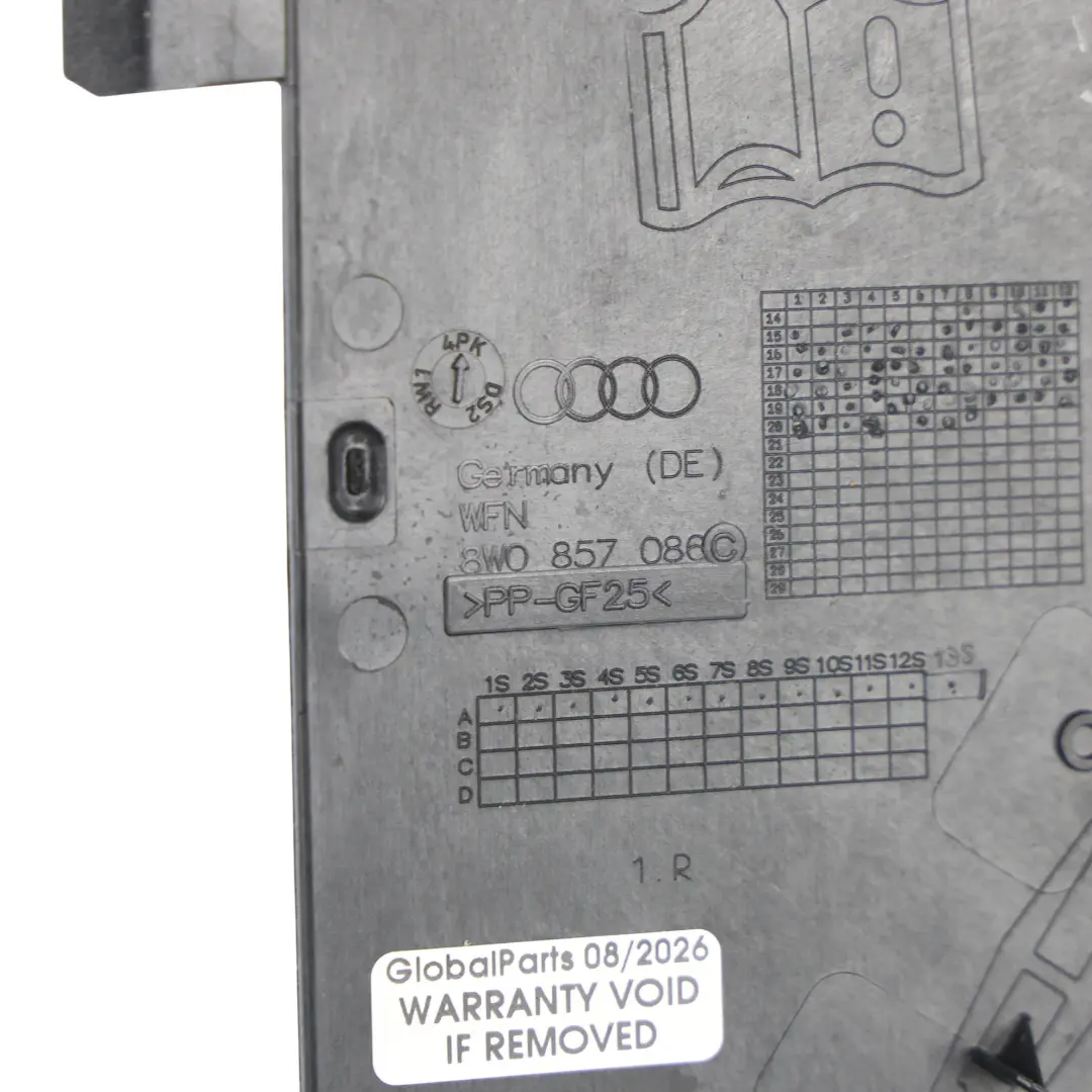 Dashboard Dash End Trim Cover Cap Right O/S to Audi A4 B9 A5 F5 with Part number 8W0857086C Audi A4 B9 A5 F5 Dashboard Dash End Trim Cover Cap Right O/S - SKU 8W0857086C - Part number 8W0857086C
