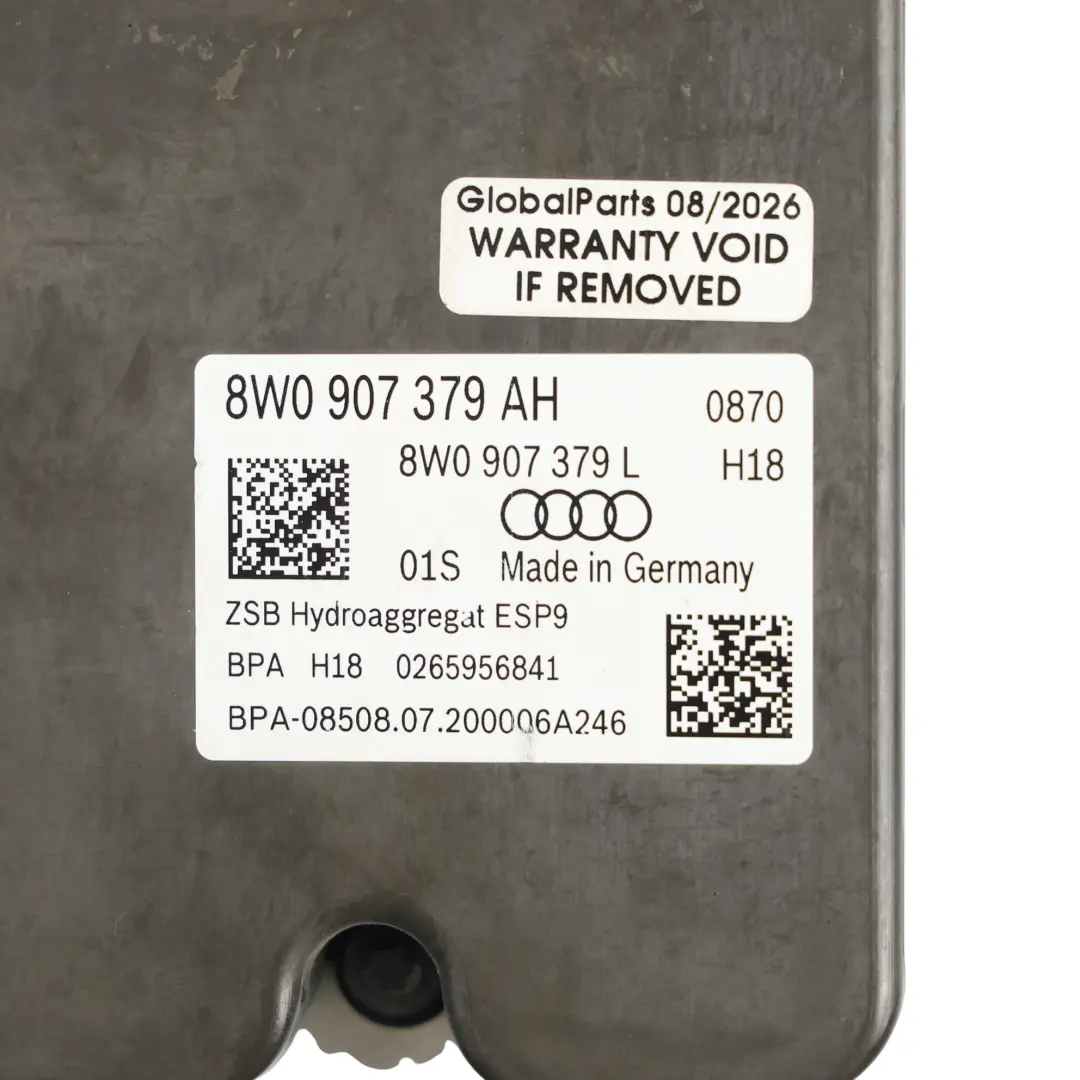 Audi A4 S4 B9 A5 S5 F5 ABS Pump Control Module 3.0 TDI - SKU 8W0907379AH - Part number 8W0907379AH