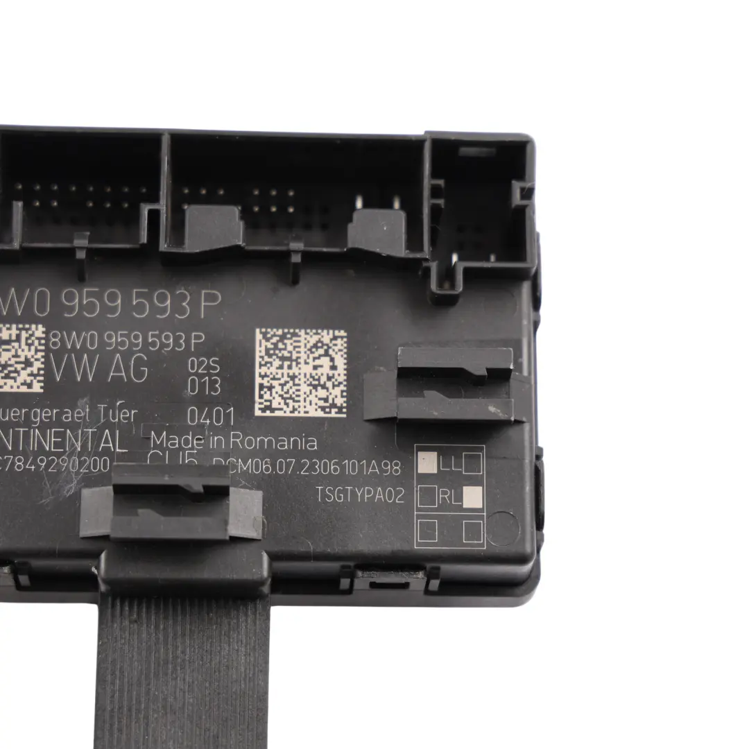 Front Door Control Module ECU Right O/S to Audi A4 B9 with Part number 8W0959593P Audi A4 B9 Front Door Control Module ECU Right O/S - SKU 8W0959593P - Part number 8W0959593P