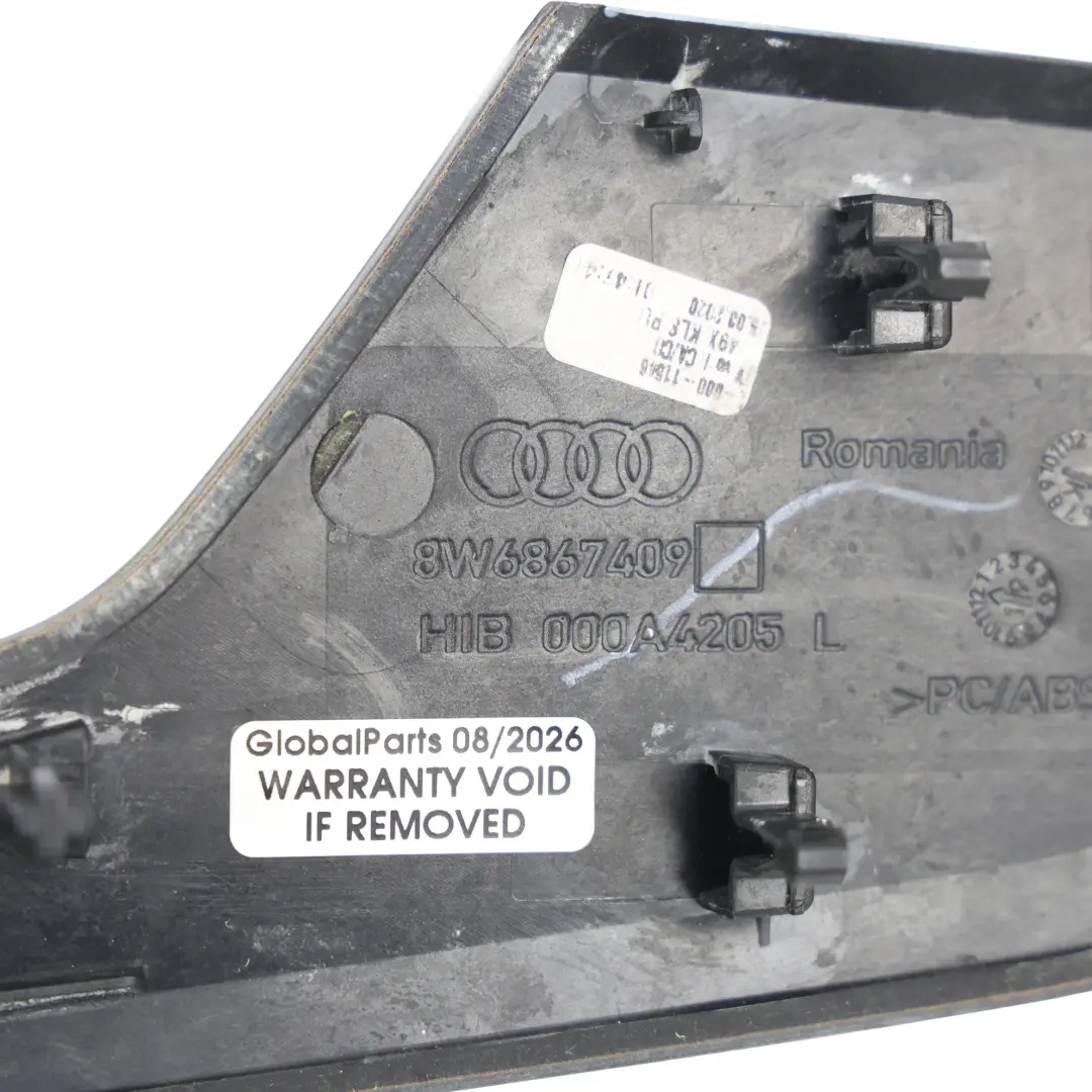 Front Door Card Trim Strp Cover Panel Left N/S Black 8W6867409 to Audi A5 S5 F5 with Part number 8W6867409H Audi A5 S5 F5 Front Door Card Trim Strp Cover Panel Left N/S Black 8W6867409 - SKU 8W6867409H - Part number 8W6867409H