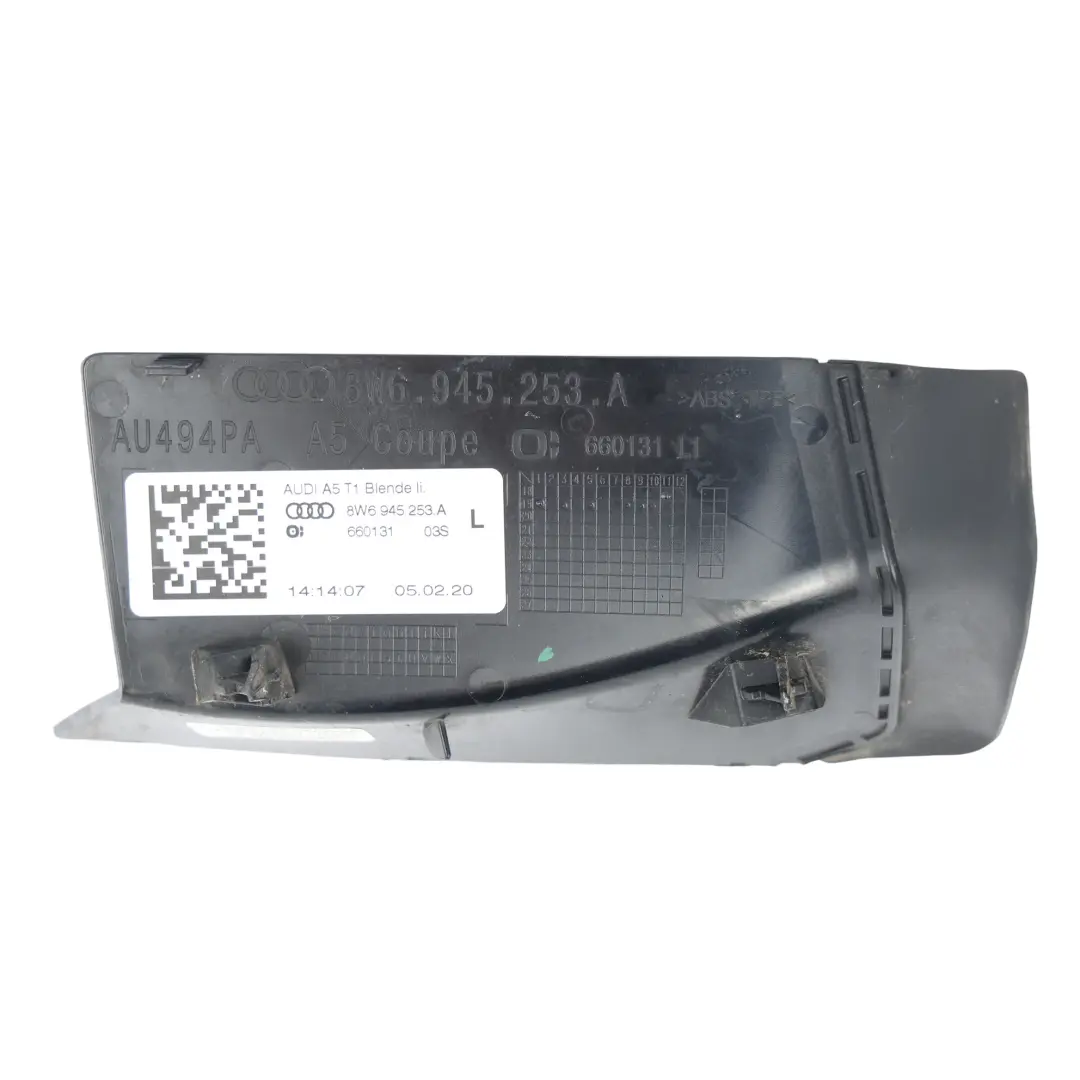 Tail Lamp Light Trim Cover Panel Black Left N/S to Audi A5 S5 F5 Rear with Part number 8W6945253A Audi A5 S5 F5 Rear Tail Lamp Light Trim Cover Panel Black Left N/S - SKU 8W6945253A - Part number 8W6945253A