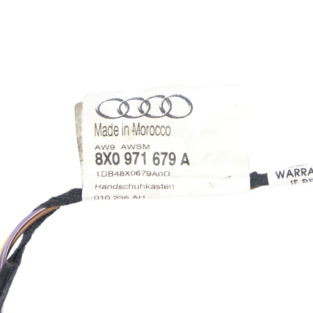 Audi A1 8X Módulo de Aire Interruptor Guantera Cableado Adaptador - SKU 8X0971679A - Número de pieza 8X0971679A