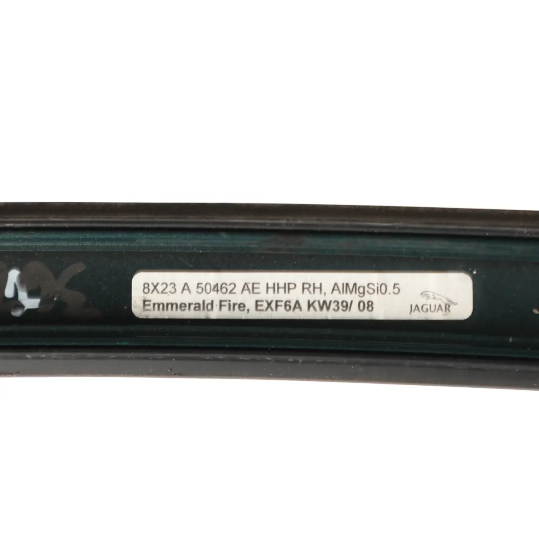 Roof Rail Strip Trim Panel Right O/S Emerald Fire 8X23A50462AE to Jaguar XF X250 with Part number 8X23-A50462 Jaguar XF X250 Roof Rail Strip Trim Panel Right O/S Emerald Fire 8X23A50462AE - SKU 8X23-A50462-EFI - Part number 8X23-A50462