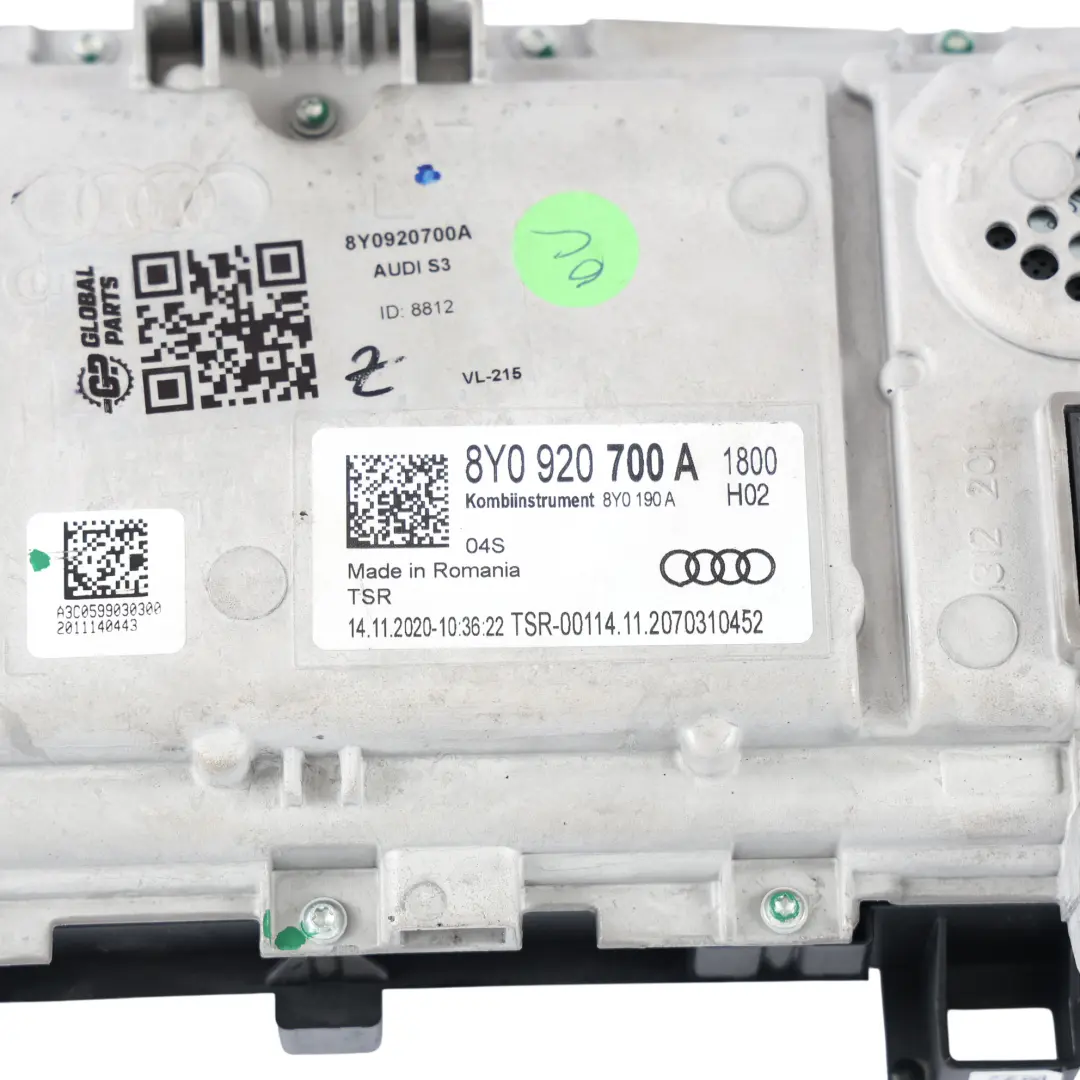 Audi S3 8Y Digital Instrument Cluster Speedometer Petrol Automatic - SKU 8Y0920700A - Part number 8Y0920700A