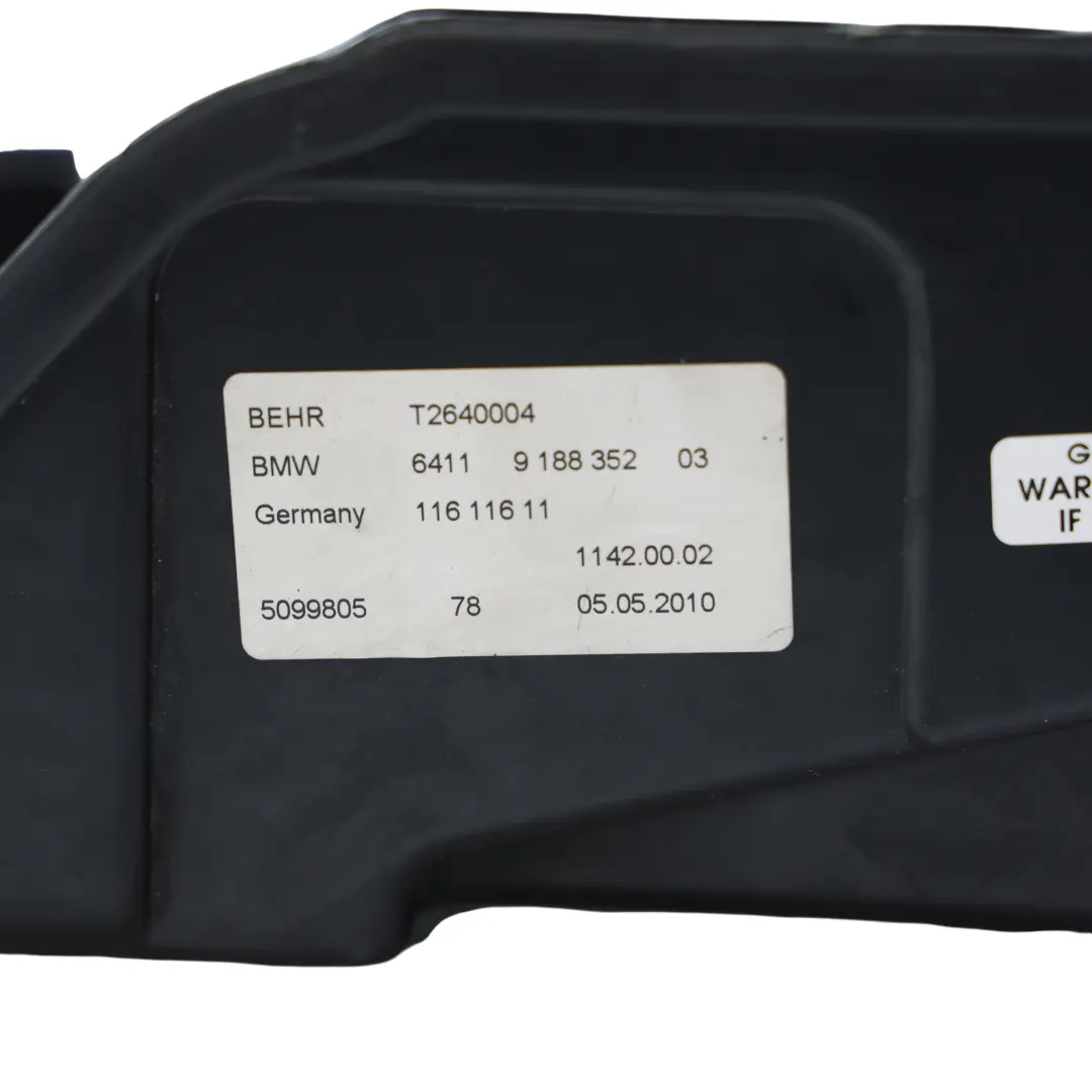 BMW F01 F02 F06 F07 F10 F11 F12 F13 Air Filter Blower Housing Cover 9216223 - SKU 9188352 - Part number 9188352