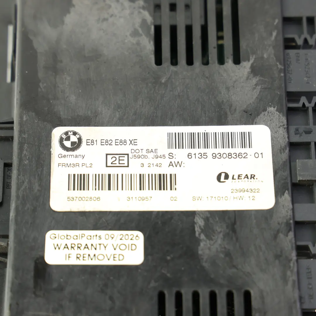 FRM3R Footwell Light Control Modue Unit ECU to BMW E81 E82 E88 with Part number 9308362 BMW E81 E82 E88 FRM3R Footwell Light Control Modue Unit ECU - SKU 9308362 - Part number 9308362