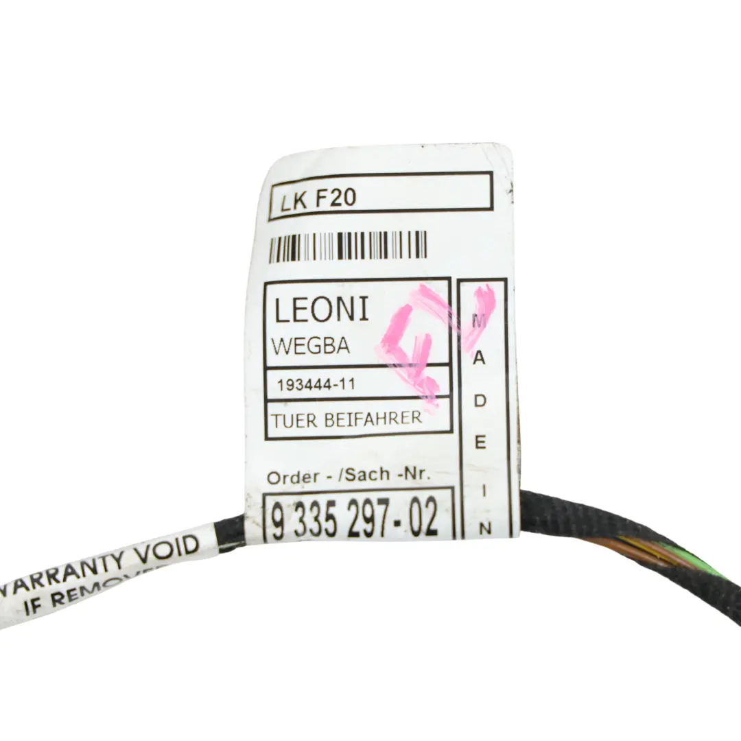 Türkabelbaum Kabelstrang Beifahrerseite für BMW F20 mit Teilenummer 9335297 BMW F20 Türkabelbaum Kabelstrang Beifahrerseite - SKU 9335297 - Teilenummer 9335297