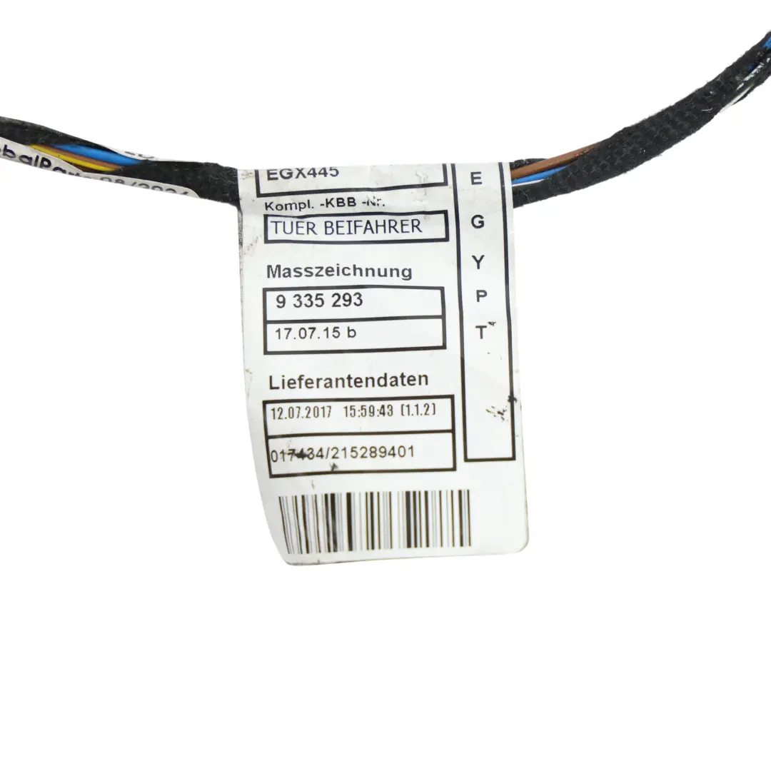 Türkabelbaum Kabelstrang Beifahrerseite für BMW F20 mit Teilenummer 9335297 BMW F20 Türkabelbaum Kabelstrang Beifahrerseite - SKU 9335297 - Teilenummer 9335297