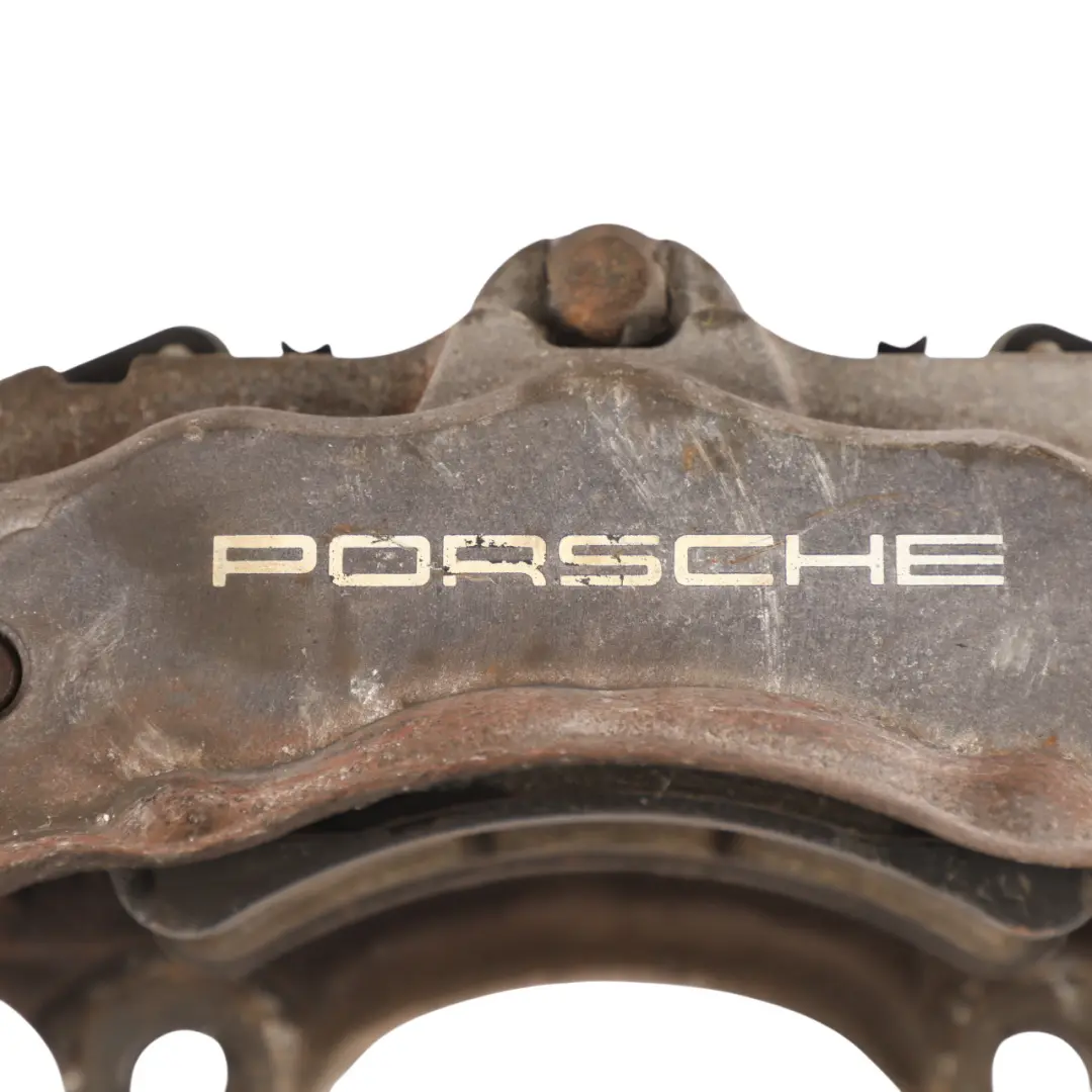 Front Axle Brake Caliper Housing Left N/S Side to Porsche Cayenne 9PA with Part number 95535142130 Porsche Cayenne 9PA Front Axle Brake Caliper Housing Left N/S Side - SKU 95535142130 - Part number 95535142130