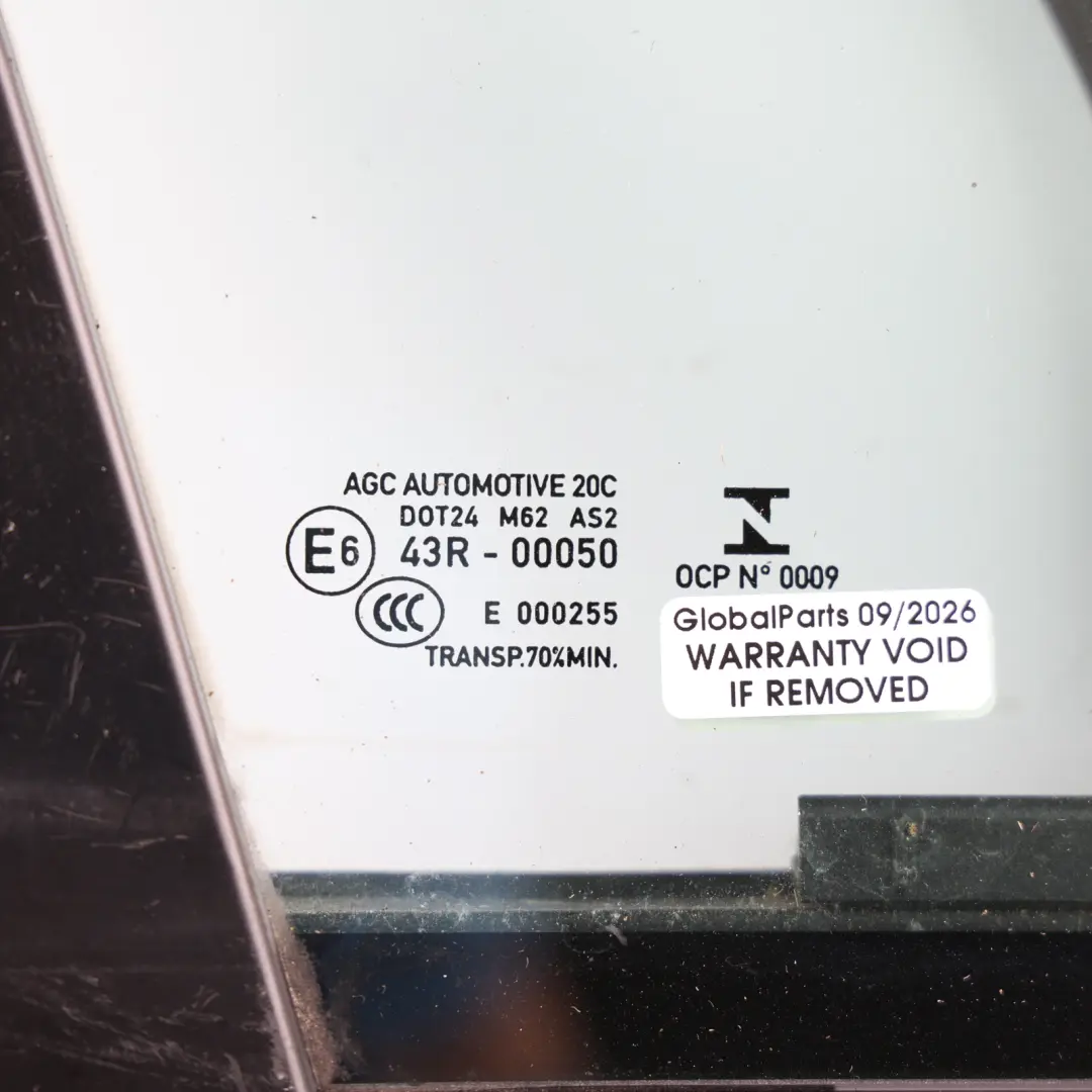Porsche Macan 95B Door Fixed Window Glass Quarter AS2 Front Right O/S - SKU 95B845114C - Part number 95B845114C