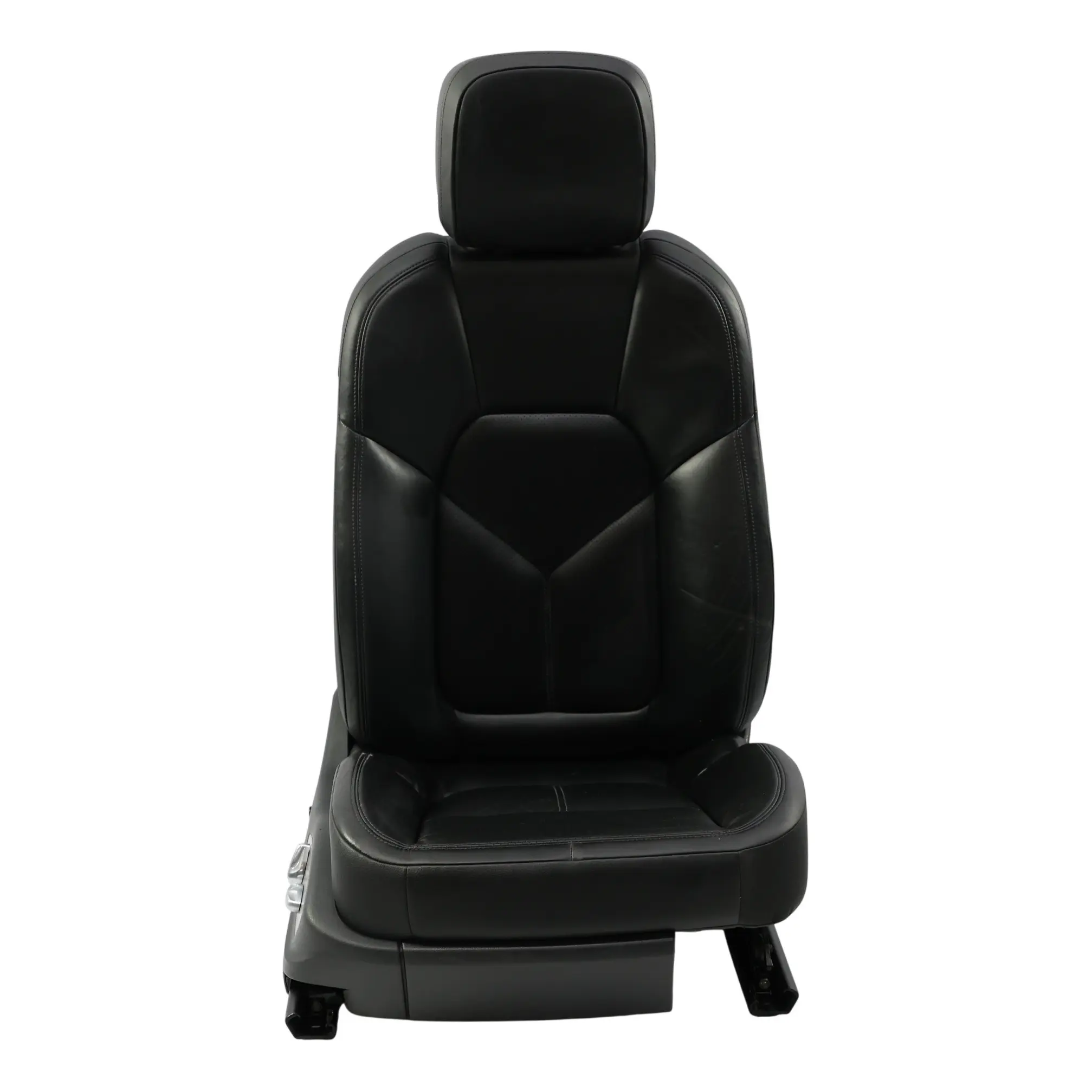 Porsche Macan 95B Front Seat Electric Right O//S Black Leather Perforated