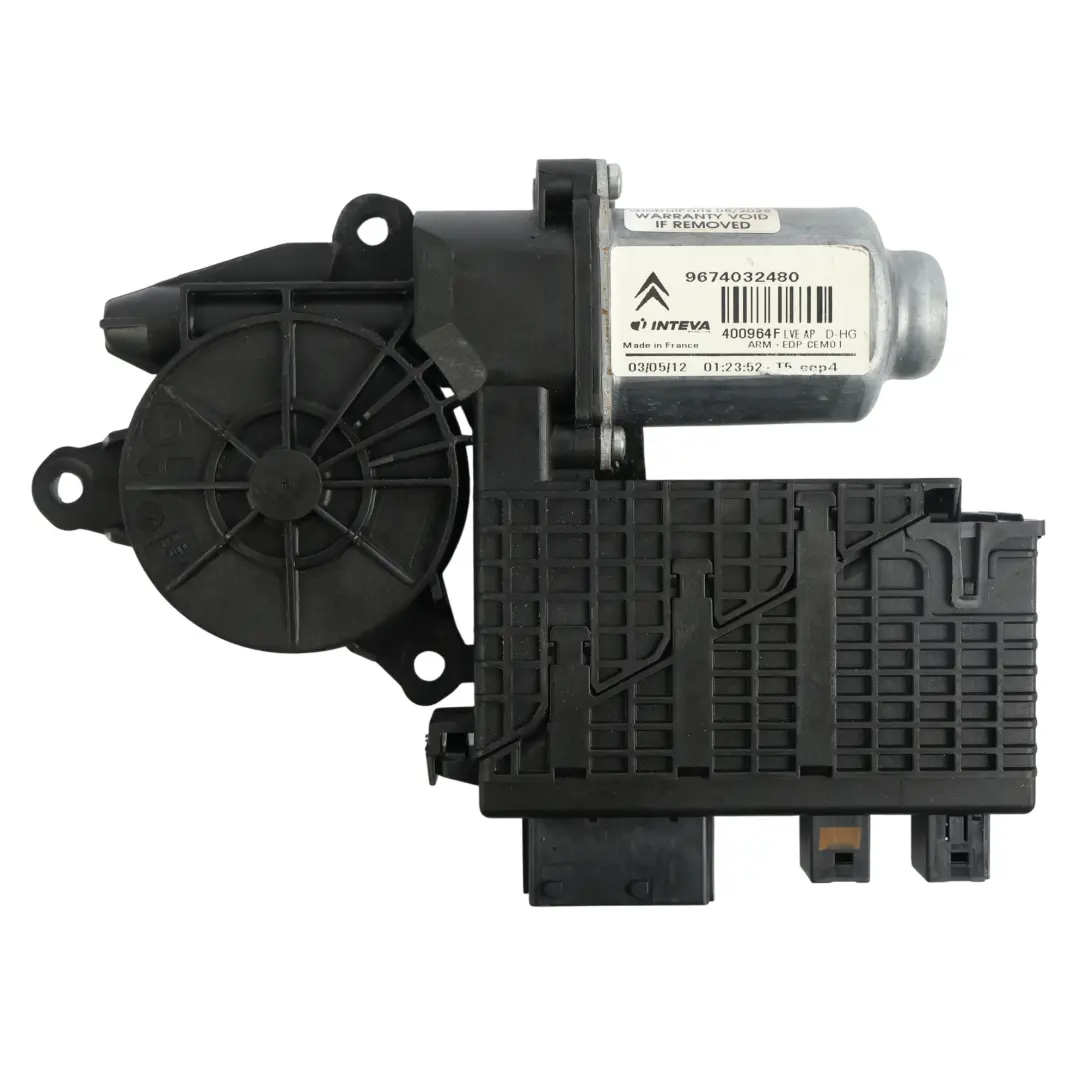 Door Window Regulator Motor Front Right O/S to Citroën C4 Picasso with Part number 9674032480 Citroën C4 Picasso Door Window Regulator Motor Front Right O/S - SKU 9674032480 - Part number 9674032480