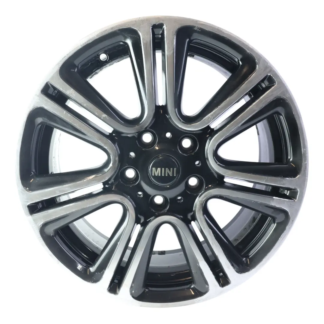 Alloy Rim 18" 7,5J Twin Spoke Black to Mini Cooper R60 R61 Wheel with Part number 9808516 Mini Cooper R60 R61 Wheel Alloy Rim 18" 7,5J Twin Spoke Black - SKU 9808516-2 - Part number 9808516