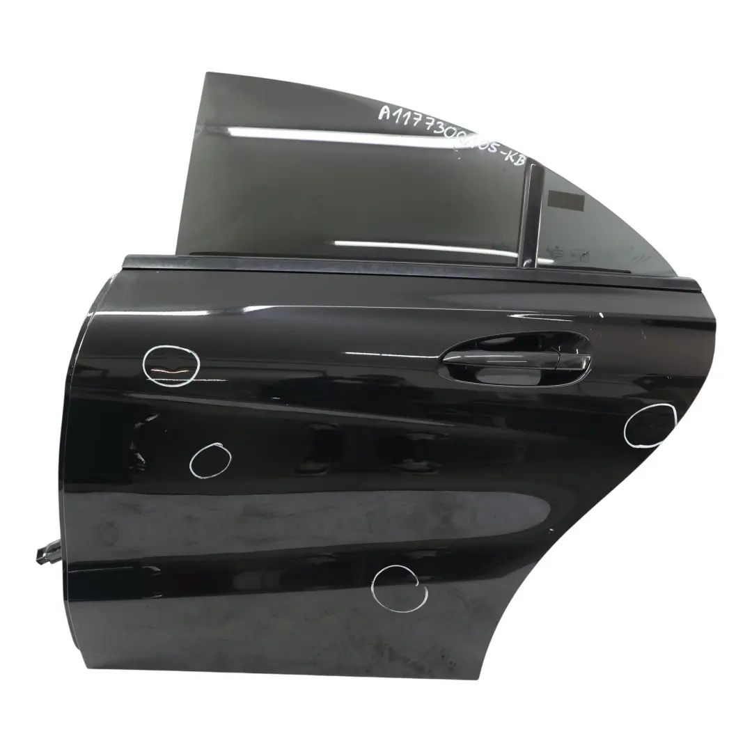 Tür Hinten Links Kosmos Cosmic Schwarz Metallic - 191 für Mercedes CLA C117 mit Teilenummer A1177300105 Mercedes CLA C117 Tür Hinten Links Kosmos Cosmic Schwarz Metallic - 191 - SKU A1177300105-KB - Teilenummer A1177300105