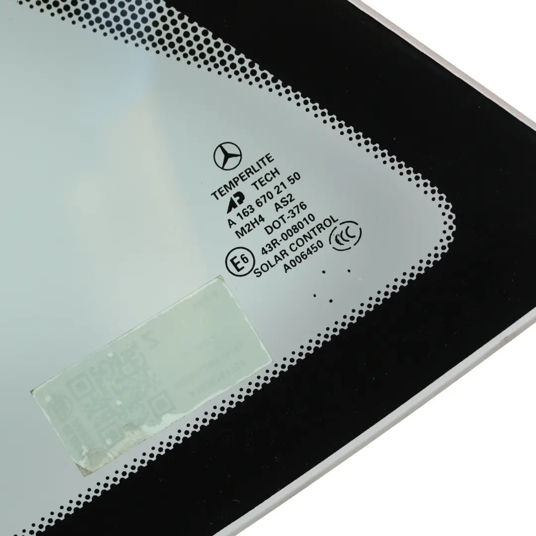 Mercedes W163 Rear Quarter Window Glass Glazing Side AS2 Left N/S - SKU A1636701750 - Part number A1636701750