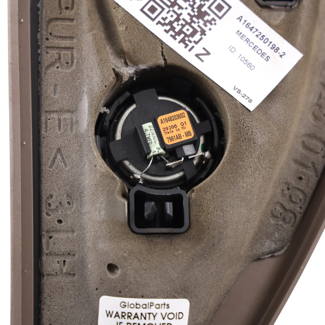 Mercedes ML W164 Cubierta Altavoz Tweeter Delantero Izquierdo - SKU A1647250198-2 - Número de pieza A1647250198