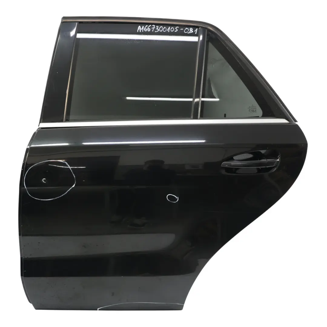 Tür Hinten Links Obsidian Schwarz Metallic - 197 für Mercedes ML W166 mit Teilenummer A1667300105 Mercedes ML W166 Tür Hinten Links Obsidian Schwarz Metallic - 197 - SKU A1667300105-OB1 - Teilenummer A1667300105