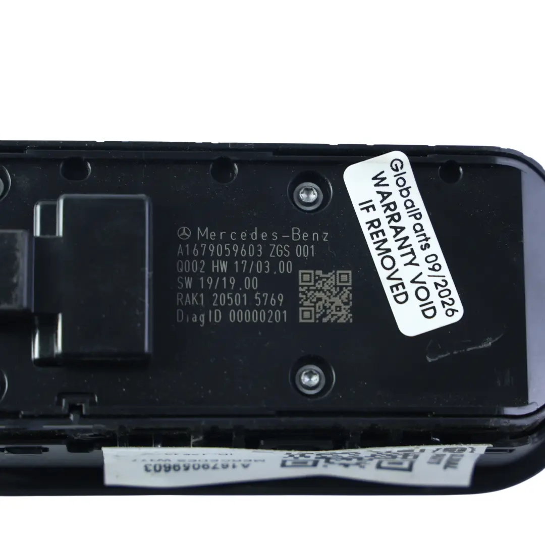 Window Lifter Switch Panel Driver's Side Door to Mercedes W177 with Part number A1679059603 Mercedes W177 Window Lifter Switch Panel Driver's Side Door - SKU A1679059603 - Part number A1679059603