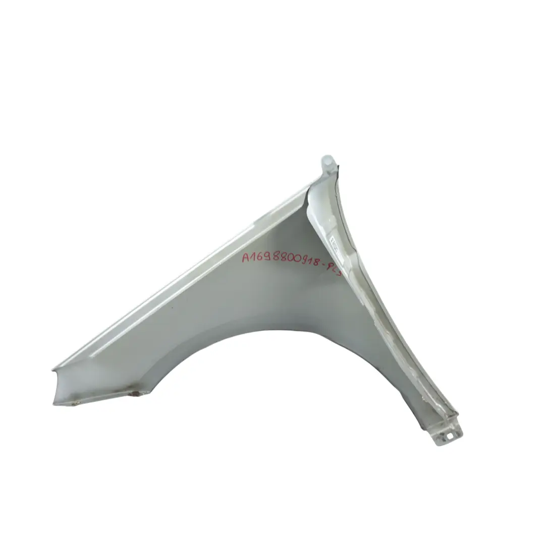Side Panel Front Right O/S Wing Fender Polar Silver Metallic - 761 to Mercedes W245 with Part number A1698801018 Mercedes W245 Side Panel Front Right O/S Wing Fender Polar Silver Metallic - 761 - SKU A1698801018-PLS - Part number A1698801018