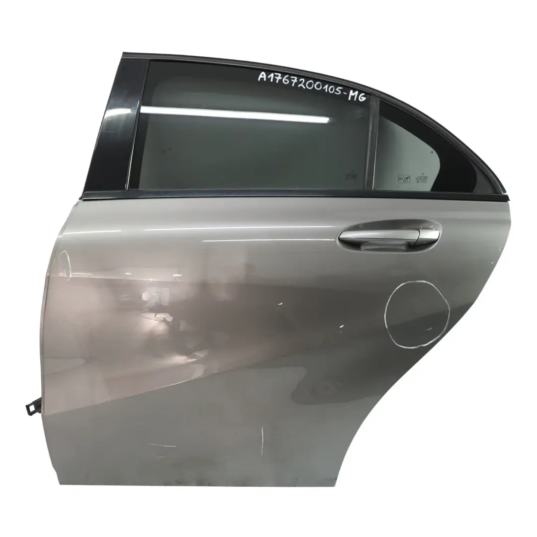 Door Rear Left N/S A-Class Mountain Grey Metallic - 787 to Mercedes W176 with Part number A1767300105 Mercedes W176 Door Rear Left N/S A-Class Mountain Grey Metallic - 787 - SKU A1767300105-MG - Part number A1767300105