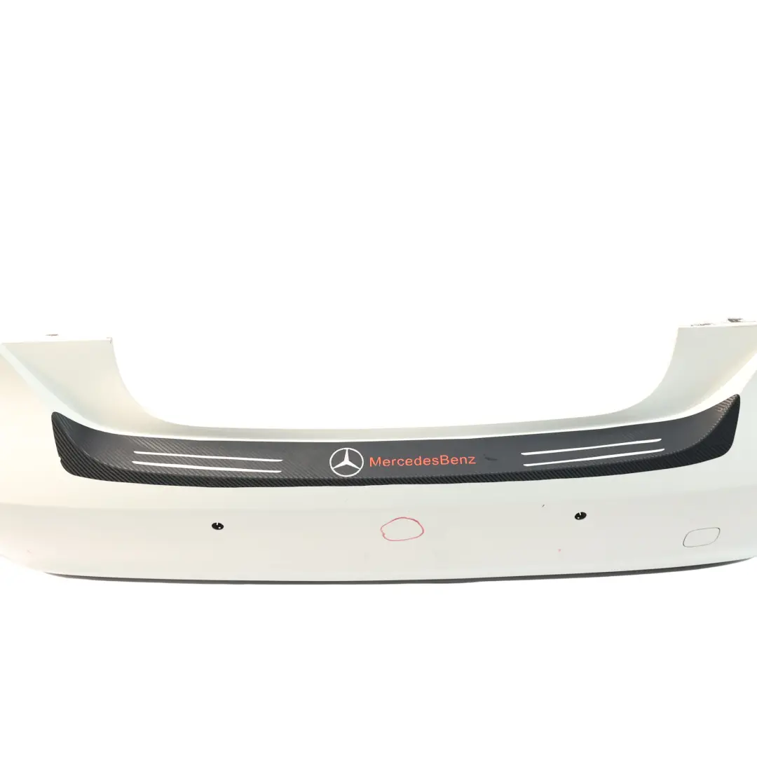 Bumper Rear Trim Panel Cover Calcite White - 650 to Mercedes W176 with Part number A1768800540 Mercedes W176 Bumper Rear Trim Panel Cover Calcite White - 650 - SKU A1768800540-CW - Part number A1768800540