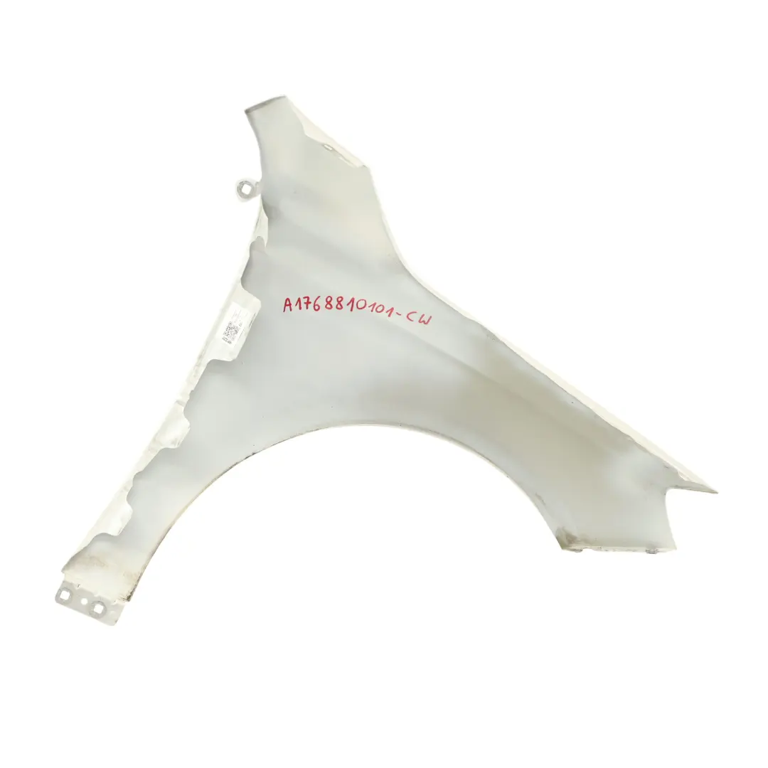 Wing Fender Side Panel Front Left N/S Cover Calcite White - 650 to Mercedes W176 with Part number A1768810101 Mercedes W176 Wing Fender Side Panel Front Left N/S Cover Calcite White - 650 - SKU A1768810101-CW - Part number A1768810101