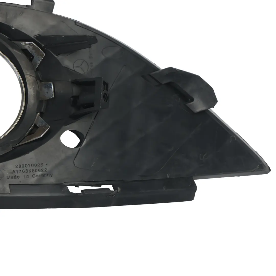 Front Bumper Fog Light Grille Cover Panel Right O/S to Mercedes W176 with Part number A1768850622 Mercedes W176 Front Bumper Fog Light Grille Cover Panel Right O/S - SKU A1768850622 - Part number A1768850622