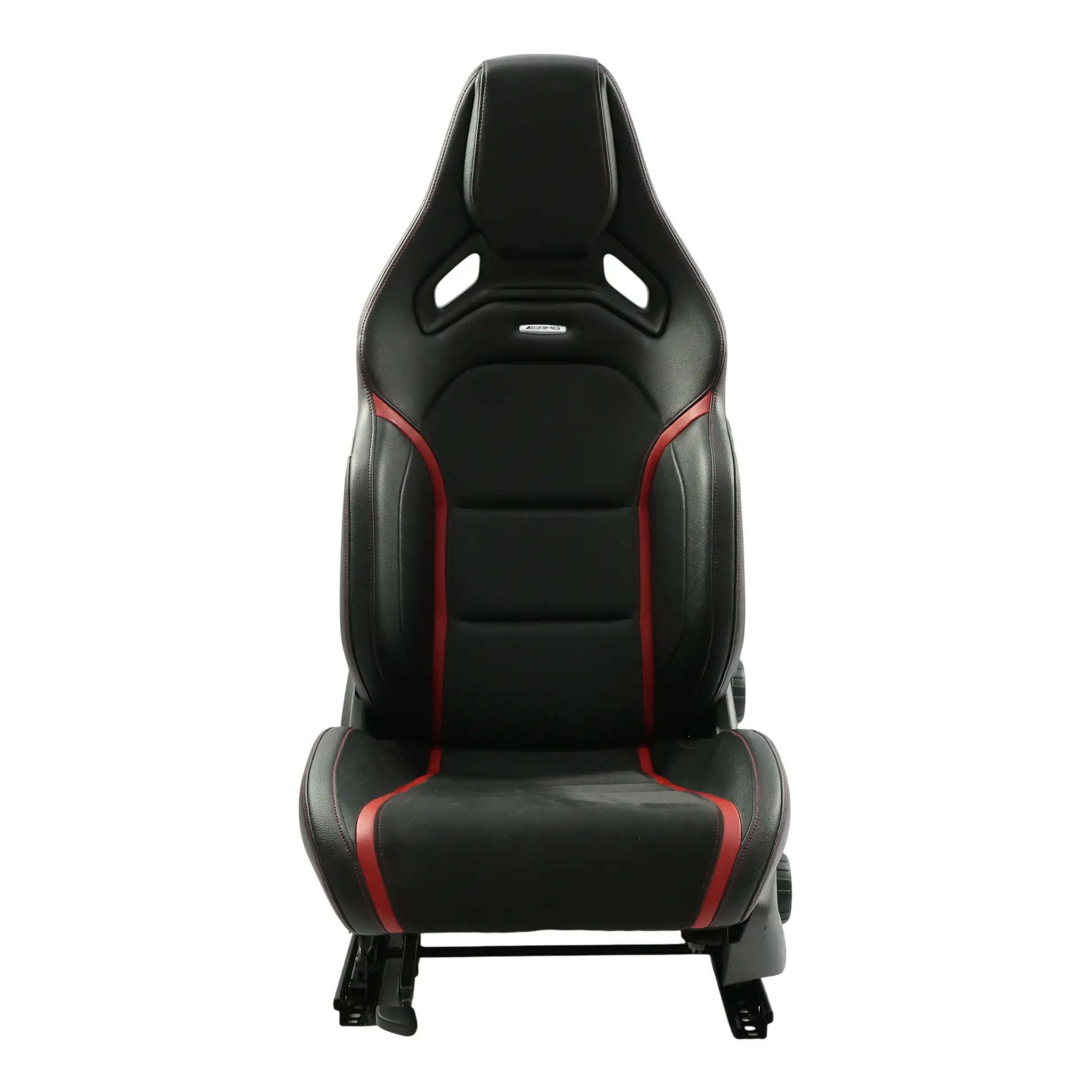 Mercedes W176 Front Seat Heated AMG Performance Leather Black Red Left N/S