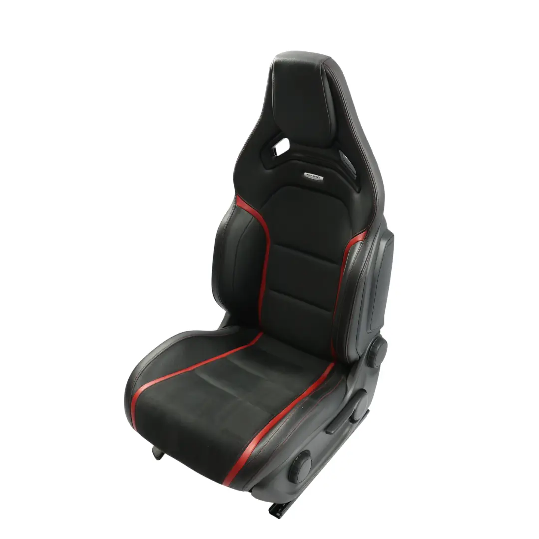 Mercedes W176 Vordersitz Beheizt AMG Performance Leder Schwarz Rot Links - SKU A1769103602-2 - Teilenummer A1769103602