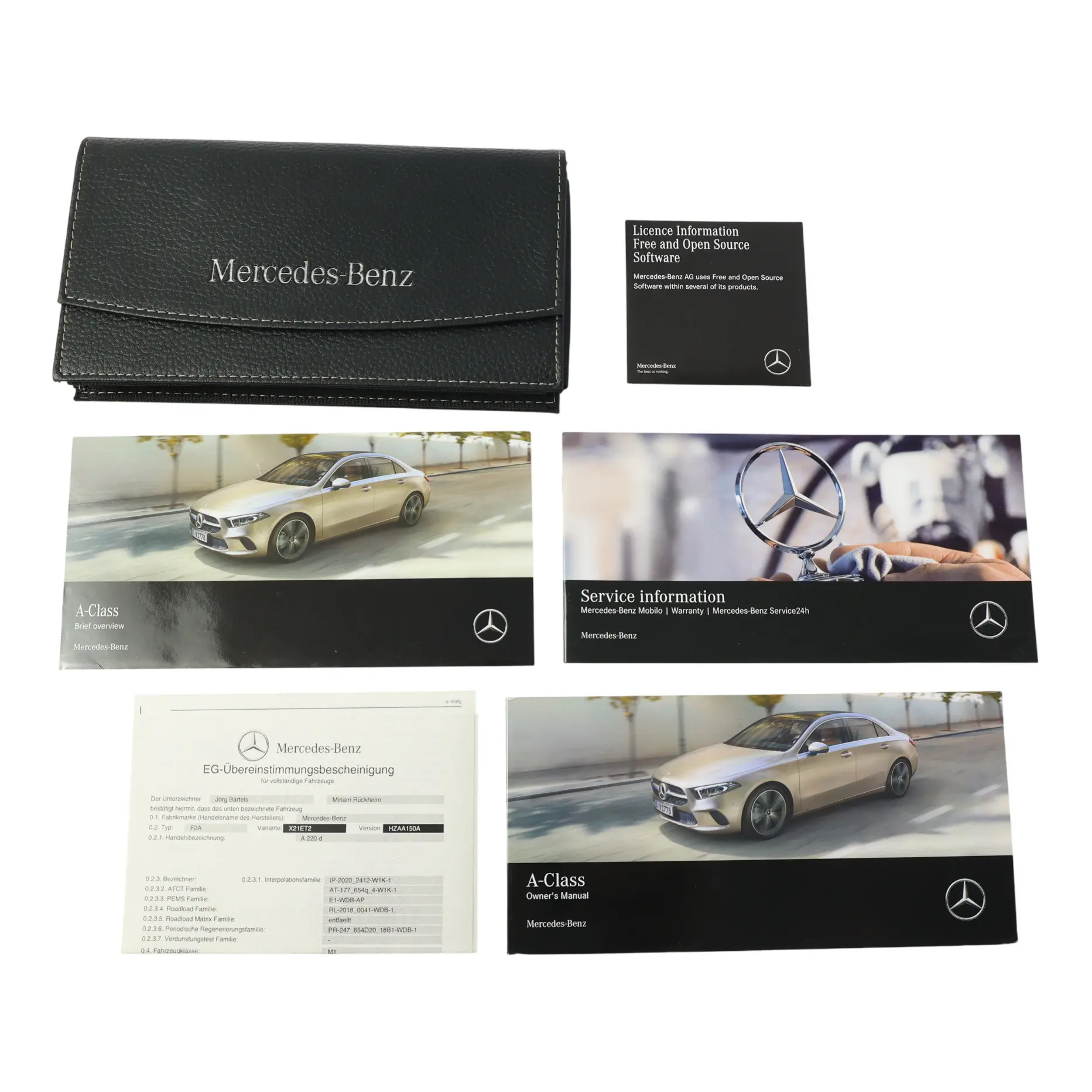Mercedes W177 Owner's Handbook Information Booklet CD Wallet Pouch Case Set