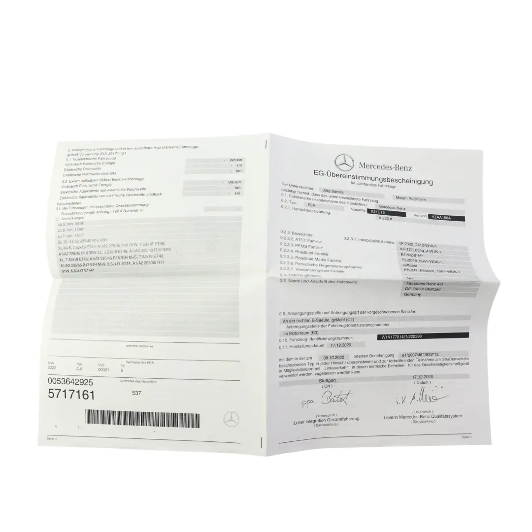 Mercedes W177 Owner's Handbook Information Booklet CD Wallet Pouch Case Set - SKU A1775842510 - Part number A1775842510