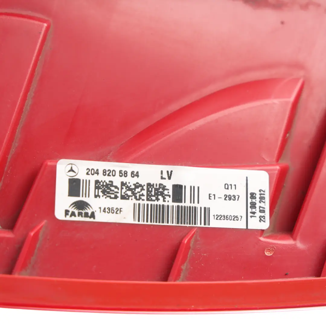 Lamp Tail Light Side Panel Taillight Right O/S to Mercedes W204 Rear with Part number A2048205864 Mercedes W204 Rear Lamp Tail Light Side Panel Taillight Right O/S - SKU A2048205864-2 - Part number A2048205864