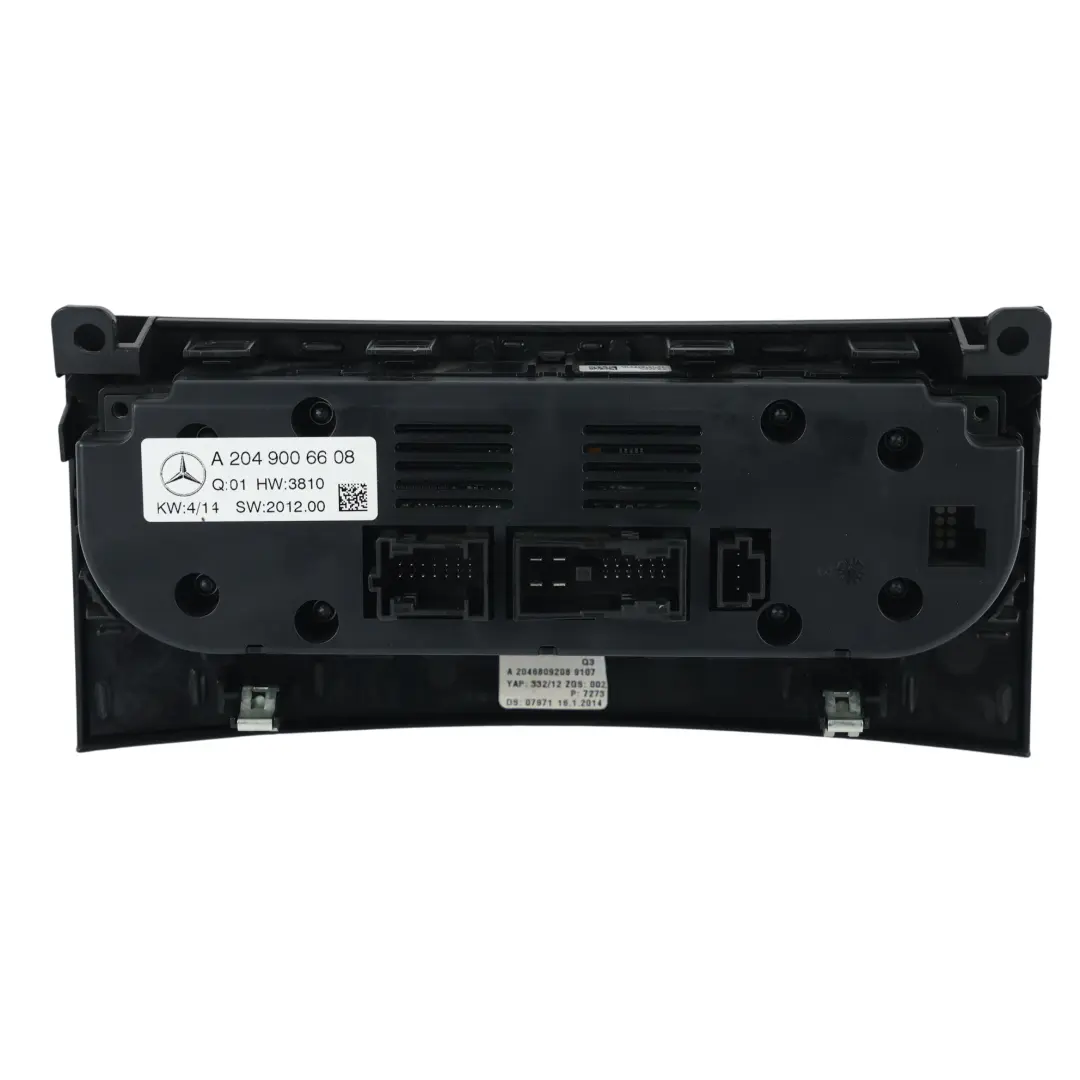 Panel Control Climatizador Aire Acondicionado para Mercedes W204 con número de pieza A2049006608 Mercedes W204 Panel Control Climatizador Aire Acondicionado - SKU A2049006608-4 - Número de pieza A2049006608