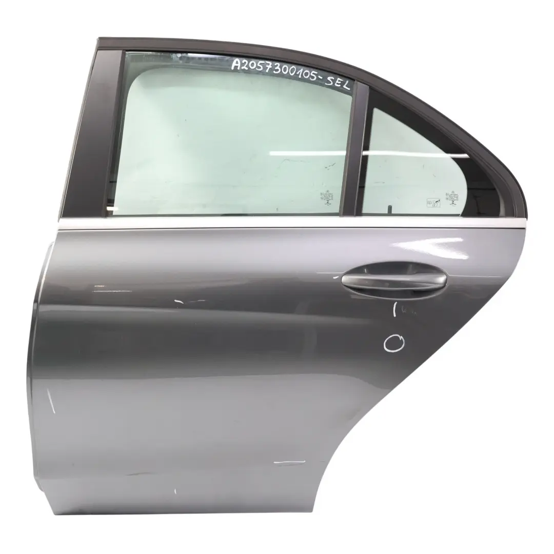 Mercedes W205 Door Rear Left N/S Selenite Grey Metallic - 992 - SKU A2057300105-SEL - Part number A2057300105