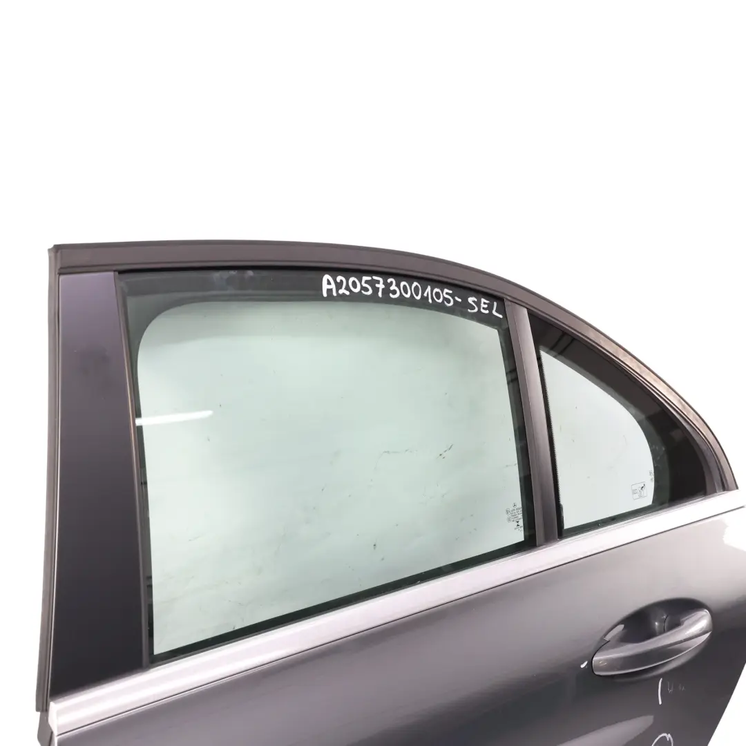 Mercedes W205 Door Rear Left N/S Selenite Grey Metallic - 992 - SKU A2057300105-SEL - Part number A2057300105