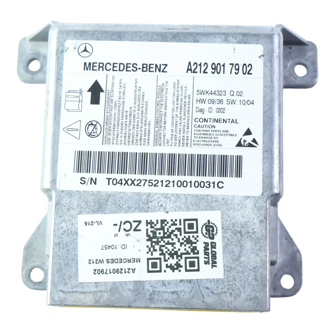 Modulo Aria Centralina Controllo ECU per Mercedes W212 CLS C218 con numero di parte A2129017902 Mercedes W212 CLS C218 Modulo Aria Centralina Controllo ECU - SKU A2129017902 - Numero di parte A2129017902
