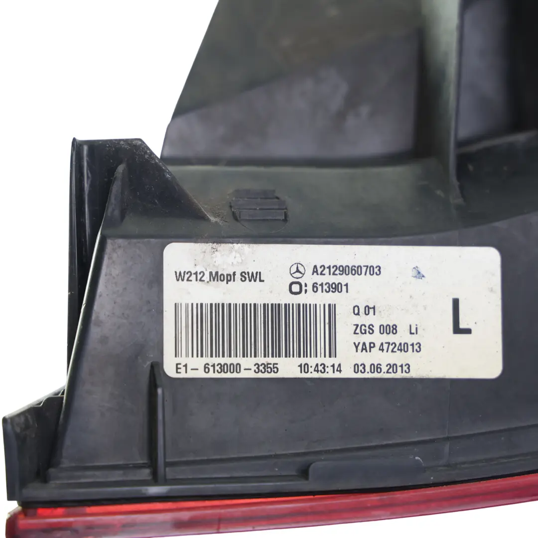 Light Lamp Side Panel Rear Left N/S Tail Light to Mercedes W212 with Part number A2129060703 Mercedes W212 Light Lamp Side Panel Rear Left N/S Tail Light - SKU A2129060703-3 - Part number A2129060703