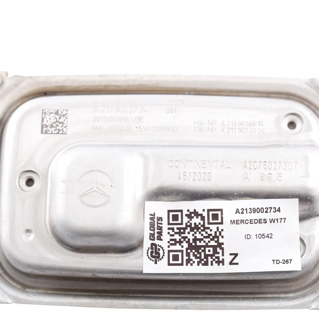 Módulo Control Alcance Faro LED para Mercedes W177 W213 con número de pieza A2139002734 Mercedes W177 W213 Módulo Control Alcance Faro LED - SKU A2139002734 - Número de pieza A2139002734