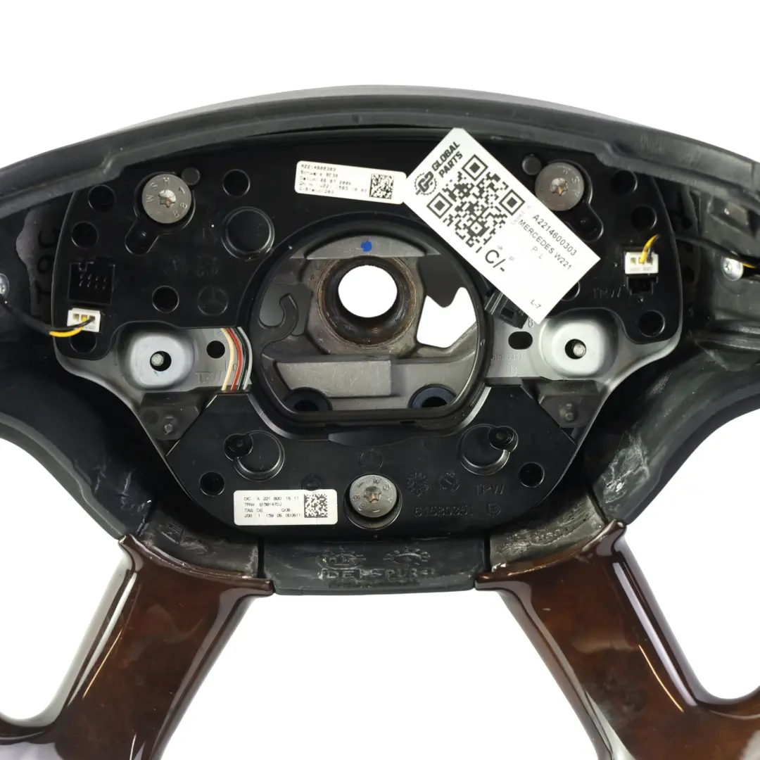 Lenkrad Schwarz Leder Holz Gratnuss für Mercedes C216 W221 mit Teilenummer A2214600303 Mercedes C216 W221 Lenkrad Schwarz Leder Holz Gratnuss - SKU A2214600303 - Teilenummer A2214600303