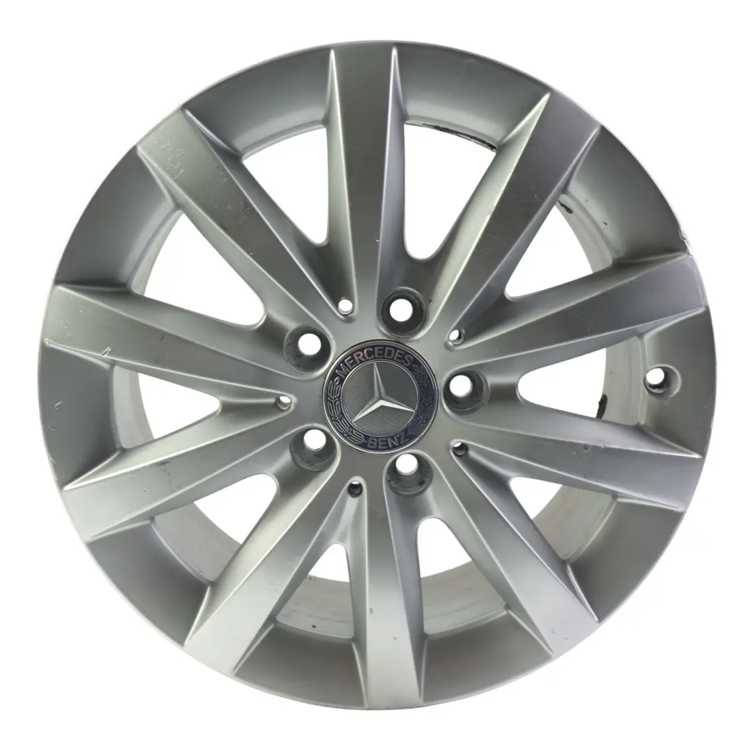 10-Spoke Alloy Wheel Rim 16" ET:49 6,5J to Mercedes W176 W246 Silver with Part number A2464010202 Mercedes W176 W246 Silver 10-Spoke Alloy Wheel Rim 16" ET:49 6,5J - SKU A2464010202-1 - Part number A2464010202