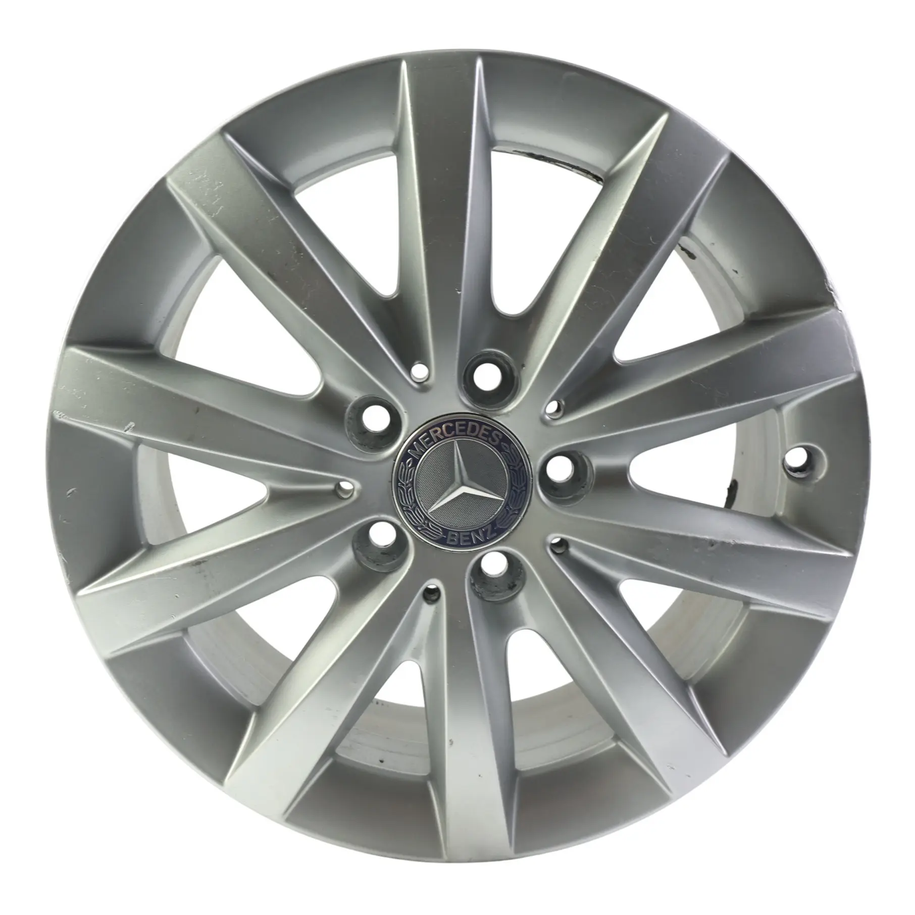 Mercedes W176 W246 Jante alliage argentée 10 branches 16" ET:49 6,5J A2464010202
